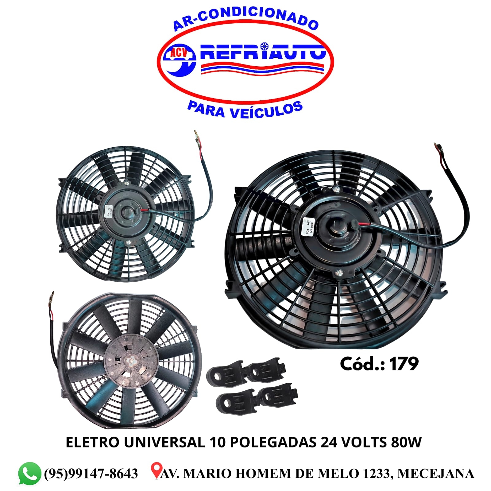 ELETRO UNIVERSAL 10  POLEGADAS  24 VOLTS 80W